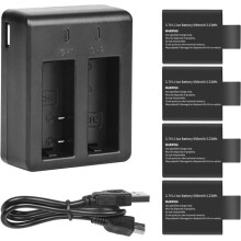 Replacement Battery Kit with Dual Charger, 3.7V 900mAh Li-ion Compatible with SJ4000 SJ5000 SJ6000 M10 Action Camera