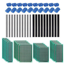 Plaques de prototypage PCB double face (20 pièces) avec borniers à vis et connecteurs mâles/femelles