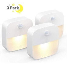 Lot de 3 appliques murales d'intérieur à LED blanc chaud avec détecteur de mouvement pour couloir et escalier
