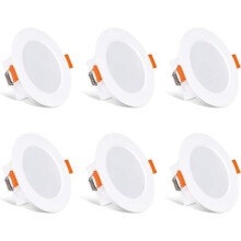 Lot de 6 spots LED encastrables blanc chaud 2700K IP44 8W AC 85V-265V pour salle de bain