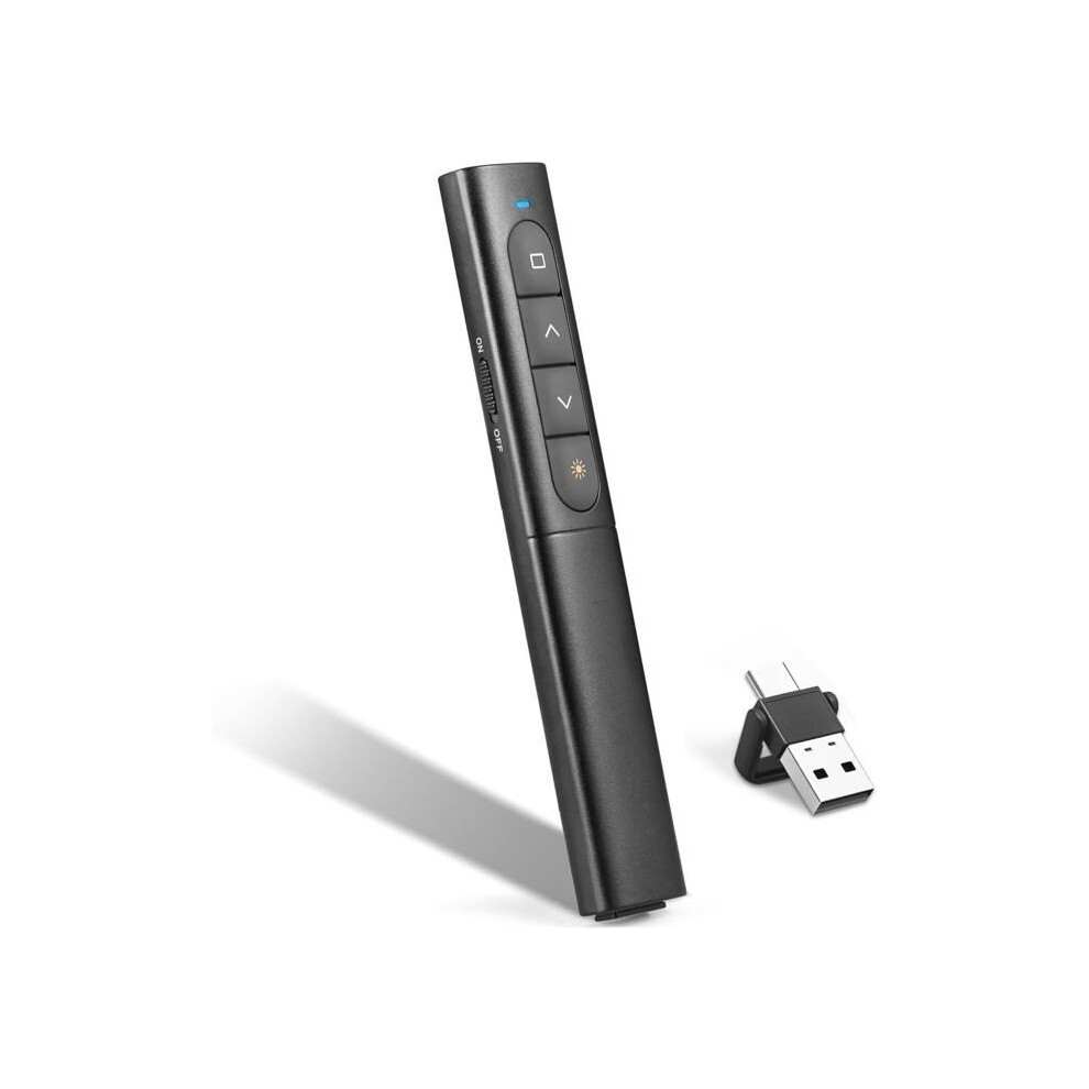 2.4Ghz Wireless Presentation Clicker, Usb And Type-C 2-In-1 Powerpoint Remote With Volume And Hyperlink Control 6132027146646