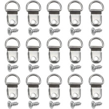 100 crochets de suspension en forme de D pour cadres photo avec 100 vis, fixations murales pour toiles et cadres photo