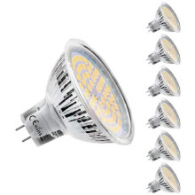 Ampoules LED GU5.3 MR16 12 V blanc chaud 2800 K, 5 W équivalent à 50 W halogène, 450 lumens, angle de diffusion de 120, lot de 6