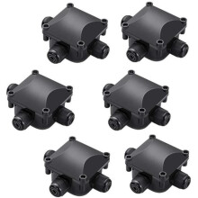 Waterproof 3 Way Cable Connector IP68 Electrical Junction Box 6 Pack for Outdoor Cable Splicing