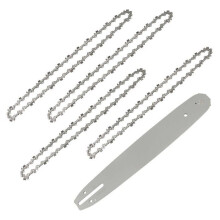 Guide-chaîne de tronçonneuse de 35 cm avec 4 chaînes, 52 maillons d'entraînement, pas de 3/8", écartement de 0,05", 1,3 mm