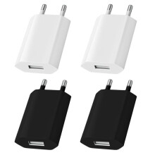 Lot de 4 chargeurs muraux USB 5V 1A, prise universelle, adaptateur de voyage compact pour téléphones et petits appareils