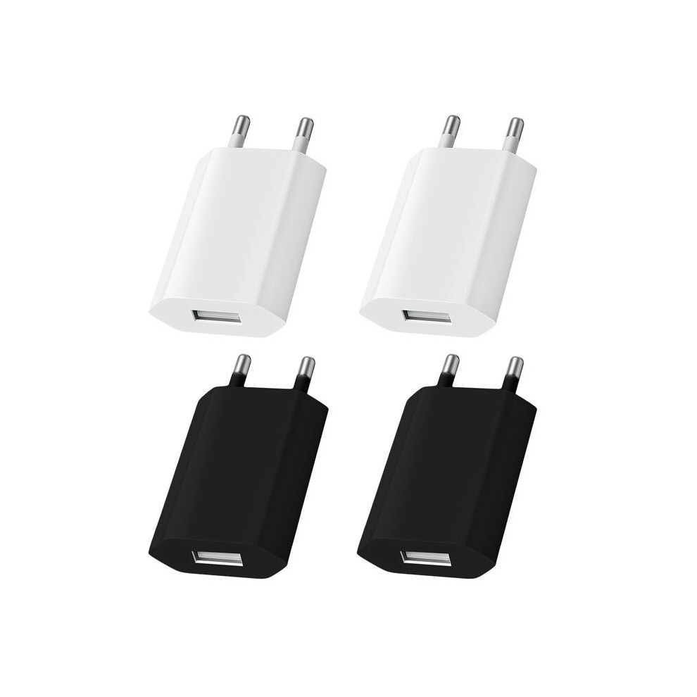 4 Pack Usb Wall Chargers 5V 1A Universal Plug Compact Travel Charger Adapter For Phones And Small Devices 3721608425404