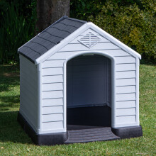 82 x 76cm Samuel Alexander Small Outdoor Plastic Dog House with Raised Bed