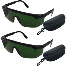 Lot de 2 paires de lunettes de sécurité laser vertes, protection oculaire pour l'utilisation du laser