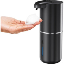 Distributeur de savon moussant automatique sans contact, distributeur de savon électrique mural avec 4 niveaux réglables, noir