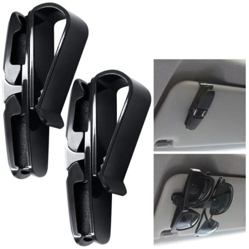 Sonnenbrillenetui mit Kartenclip, 2er-Pack, schwarz 2