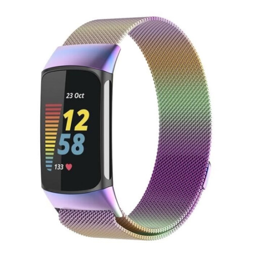 Λουράκι Smart Watch Milanese από ανοξείδωτο ατσάλι για Fitbit Charge 5 - Πολύχρωμο 2