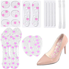 Lot de 18 coussinets en silicone pour l'avant-pied, semelles métatarsiennes antidérapantes pour talons hauts