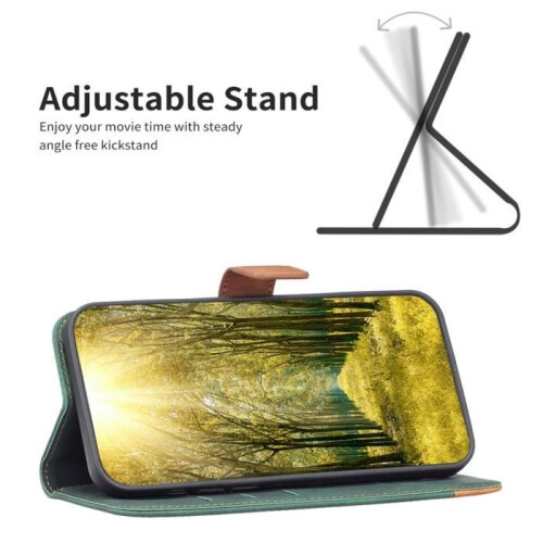 Xiaomi Redmi A2 Wallet Case, High Quality, Shockproof Protective Sleeve, Green 2