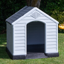 99 x 92cm Samuel Alexander Large Outdoor Plastic Dog House with Raised Bed