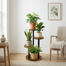 3-Tier Indoor Plant Stand Compact Corner Shelf Easy Assembly Space Saving Design for Living Room Balcony Garden