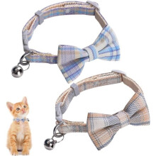 Kattenhalsband - Niet gespecificeerd - Set van 2 - Verstelbaar 22-29 cm - Veiligheidssluiting - Geruit patroon