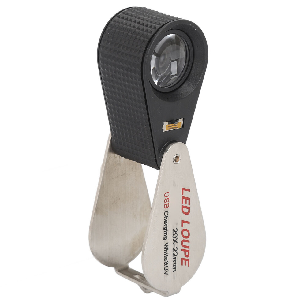 Rechargeable 20X Folding Magnifier With Uv White