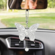 Autoaccessoires - Niet gespecificeerd - Vlinderhanger - Metaal - Strass-steentjes - Chique elegantie
