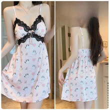 (Pink,L)Lencería de satén de verano con acabado liso y material ligero para mujer ocio