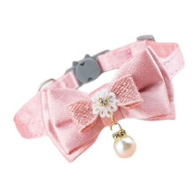 KEENSO Haustierhalsband mit Knoten und abnehmbarem Perlenanhänger, Breite 1 cm, Länge 20–30 cm