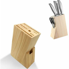 Houten messenblok, messenhouder voor op het aanrecht, messenorganizer met schaarvak voor keukenmessen.