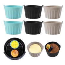 Keukenaccessoire - 6 stuks siliconen bakvormen voor de airfryer - Schaal voor olievrije frituurpan - Multifunctioneel