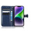 Leather Case for iPhone 14 Plus 6.7" - NOBRAND - Blue Hexagonal Pattern - Soft Case - Magnetic Closure 4