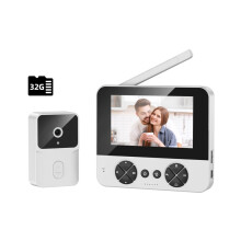 (White) Video Doorbell-Upgraded Two Way Wake Up Infrared Night Vision Video Doorbell Can Be Installed With Indoor And Outdoor Electronic Doorbells