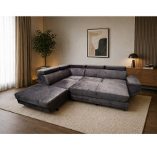 (Left Hand Facing Corner) New-Artic Sofa bed with storage Grey