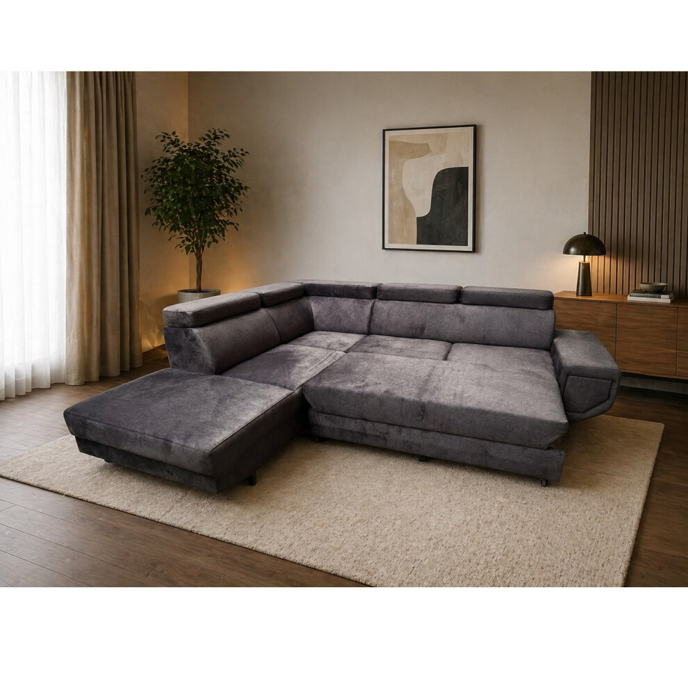 Furniture 786 (Left Hand Facing Corner) New-Artic Sofa Bed With Storage Grey