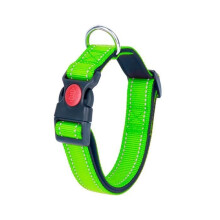 Reflecterende hondenhalsband - MERK - Verstelbaar - Zacht nylon - Veilig - Groen