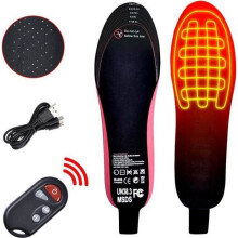 Elektrische USB-verwarmde inlegzolen, op maat te knippen, draadloze voetverwarmers met 3 snelheden en afstandsbediening - Maten 41-46
