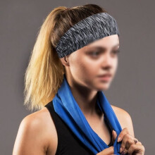 Elastische, antislip hoofdband, zweetabsorberende haarband voor hardlopen en yoga, grijs - Dames - Grijs HB053