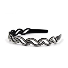 Witte haarband met strasssteentjes, 18 mm breed - RC006174