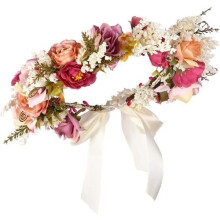 Bloemenhoofdband, krans, slinger, lepel met lint voor bruiloft, bruidshaaraccessoires, festival