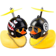 Set van 2 fietsbellen, eendjesdesign, geel, met propellers, verstelbaar, 6,5 x 7,5 x 6 cm