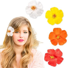 Haarclips - Hawaiiaans - Plumeria Hibiscus - 4 levendige kleuren - Veelzijdig accessoire - Comfortabel