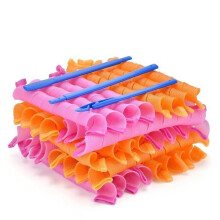 40 stuks handmatige haarkrulspelden, magische plastic haarkrulspelden met stylingtools voor vrouwen, 55 cm, donkerroze en oranje