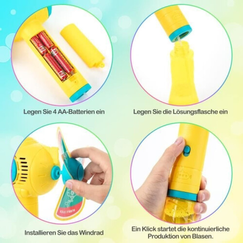Bubble Machine - ZGEER - Automatic Bubble Gun - Yellow - Eco-friendly - Gift Idea 2