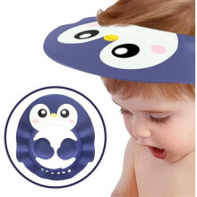Kinderdouchemuts - Babydouchemuts - Verstelbaar - Badbescherming - Pinguïn - Donkerblauw