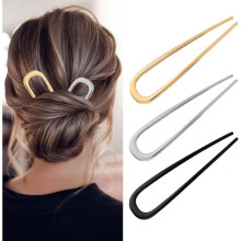 Haarclips - Franse haarclips - 6 stuks - U-vormige vork - Kleuren: Goud, Zilver, Zwart - Voor dik haar
