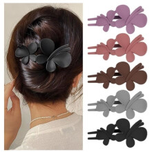 Set van 5 grote vlinderhaarclips voor damesknotjes, dikke, grote haarclips, bloemhaarclips