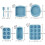 7-Piece Blue Cake Pan Set for Toast, Bread, and Pastry Baking - Rectangular and Round 2