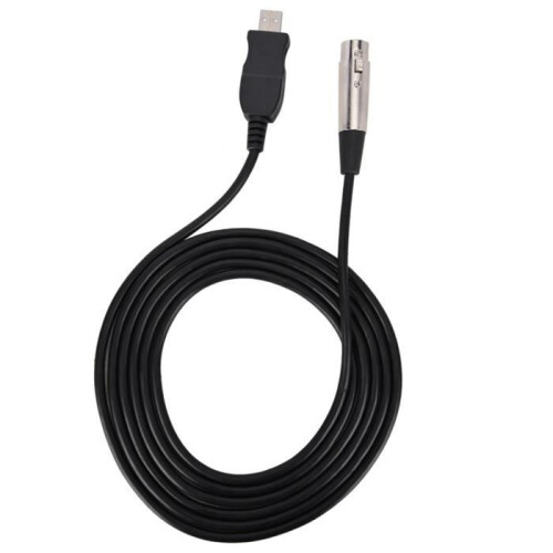 Microfoonlinkadapter XLR-vrouwelijk naar USB MIC Link-kabel zwart
