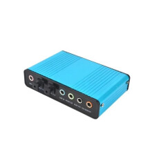 Externe USB-geluidskaart, 6 kanalen, 5.1 - 7.1 surround sound voor laptop, desktopcomputer, tablet, optische audioadapter (blauw)