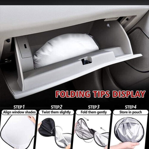 Foldable Car Windshield Sunshade, Reflective UV Protection, Sun Blocking Sunshade, 150x70cm 2