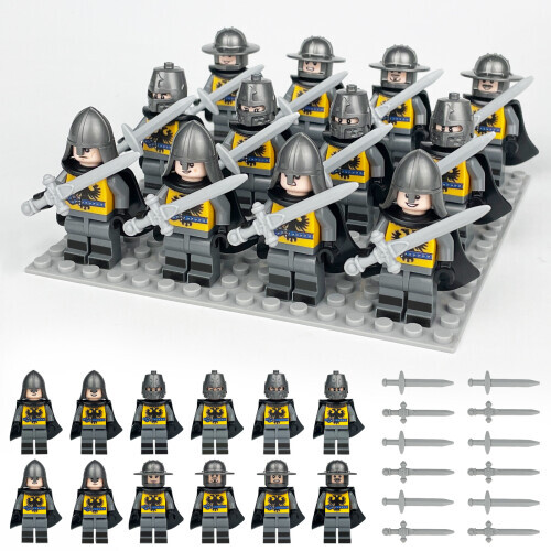 12PCS Medieval Knights Military dragon soldiers building blocks of ancient  Mini Figures
