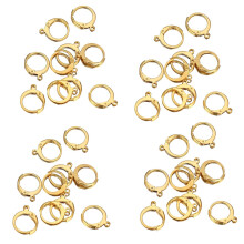 100Pcs Earrings Gold Hypoallergenic Round Leverback Ear Hooks Clasp Findings Bulk