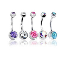 Belly Bars Balls Surgical Steel Belly Button Jewelry, Pack Of 5, Body Piercing Jewelry